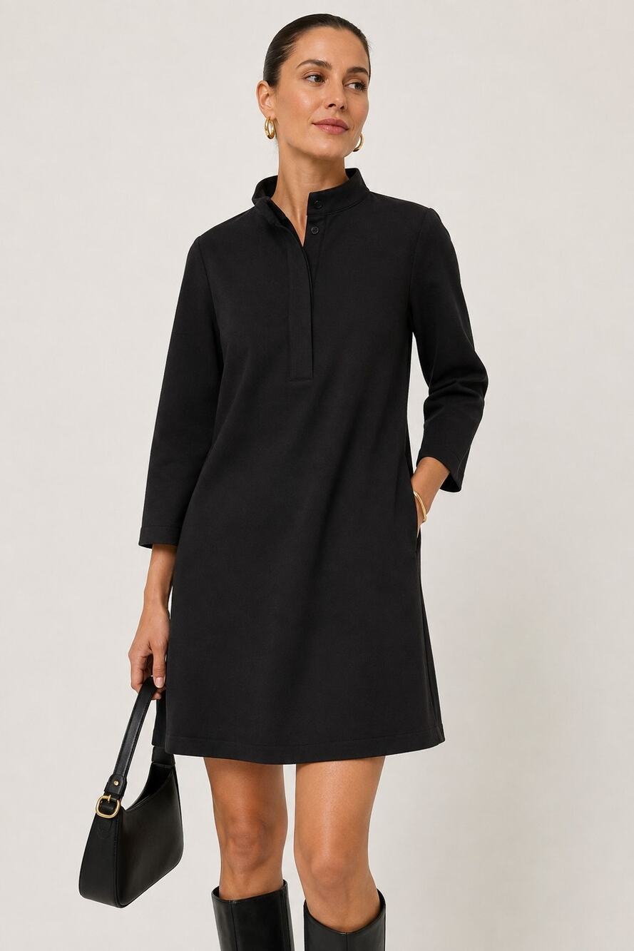 Tuckernuck Black Avery Mini Shirt Dress Jackie O Audrey Hepburn Polished Chic XL